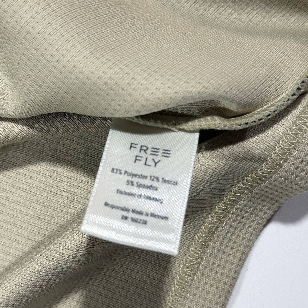 FREE FLY Mens Waffle Quarter Zip Sandstone Pullover Sweatshirt Size Medium - Picture 9 of 9